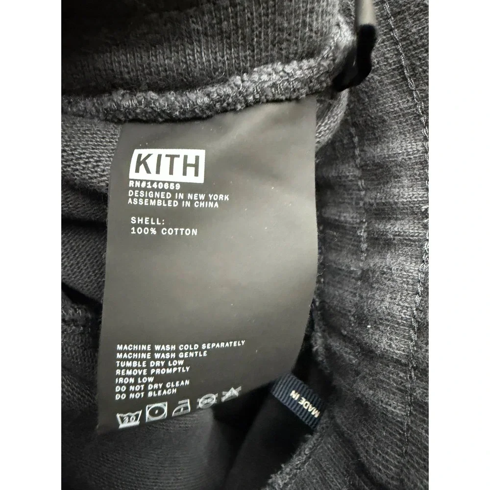 Kith Bennett Embroidered Tapered Drawstring Sweatpants Ebony Mens Size XL